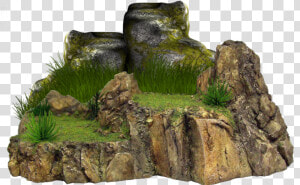 Download Rock Transparent   Grass Rock Png  Png Download