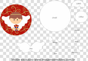 Moldes De Eva   Molde De Anjinho De Natal Em Feltro  HD Png Download