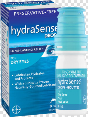 Product Packaging And Bottle Of Hydrasense Eye Drops   Hydrasense Eye Drops Advanced  HD Png Download