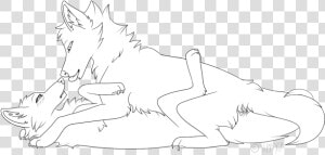 Drawing Couples Art   Deviantart Wolf Couple Lineart  HD Png Download