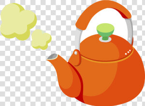 Orange Clipart Teapot   Tea Kettle Boiling Png  Transparent Png