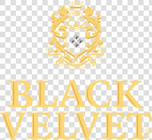 High Res Png Black Velvet Color Stacked Logo With Crest   Black Velvet Whiskey Logo  Transparent Png