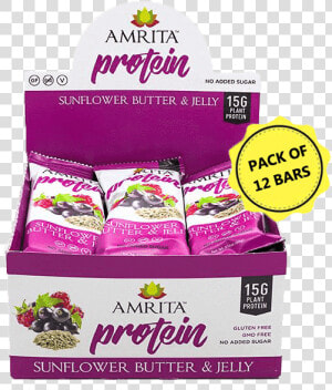 Amrita High Protein Sunflower Butter And Jelly Bars   Protein Bar  HD Png Download