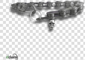 Stainless Steel Skull Bike Chain Bracelet   Elchains™  HD Png Download