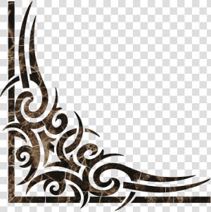 Tribal Corner Scroll Emperador   Corner Tribal  HD Png Download