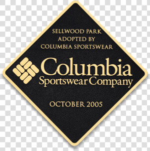 Thin Brass Plaque   Columbia Sportswear Company  HD Png Download