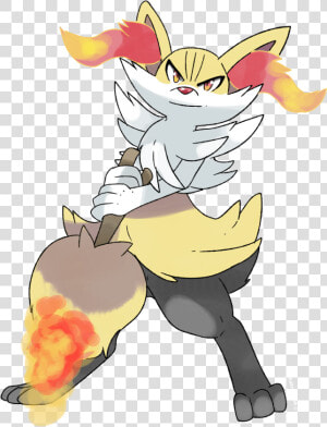 Pokémon X And Y Yellow Mammal Vertebrate Fictional   Pokemon Braixen Macho  HD Png Download