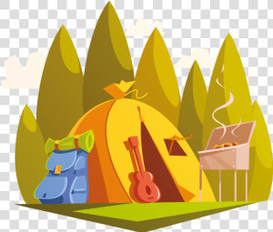 Clip Art Outdoor Recreation Cartoon Camping   Hiking Cartoon  HD Png Download