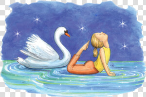 Swan Pose Kids Yoga   Transparent Cartoons   Swan Pose Kids Yoga  HD Png Download