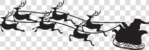 Art Santa Claus Clip Art   Santa Sleigh Silhouette Png  Transparent Png