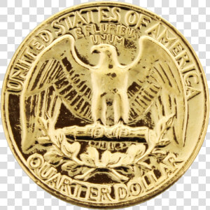 Quarter Us Dollar Gold plated Coin   Gold Quarter Dollar Coin  HD Png Download