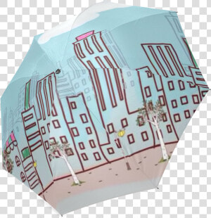 Cartoon City Foldable Umbrella   Umbrella  HD Png Download