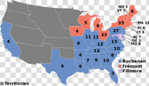 Election Of 1860 Map  HD Png Download