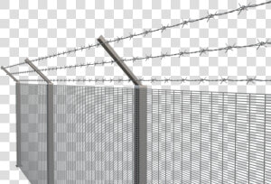 V Mesh Fencing With Barbed Wire  HD Png Download