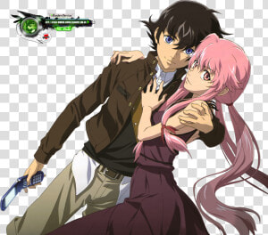 Transparent Yuno Gasai Png   Yuno Gasai And Yuki Amano  Png Download