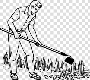 Gardening Gardener Drawing Horticulture   Man With The Hoe Drawing  HD Png Download