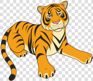 Tiger Clipart Cartoon Vector And Animations Transparent   Cartoon Tiger  HD Png Download