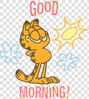 Garfield Line Messaging Sticker   Good Morning Image Cartoon  HD Png Download