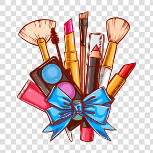 Cosmetics Makeup Brush Lipstick   Cartoon Makeup Brushes Png  Transparent Png