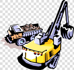 Vector Illustration Of Construction Industry Heavy   Mining Engineering Cartoon  HD Png Download