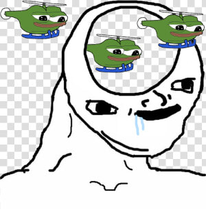 Brainlet Wojak Pepe   Png Download   Brainlet Wojak Helicopter  Transparent Png