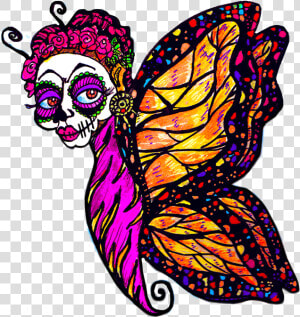 Day Of The Dead Clipart At Getdrawings   Dia De Los Muertos Butterfly  HD Png Download