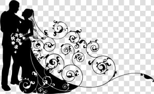 Black And White line Art vehicle style clip Art   Bride And Groom Background  HD Png Download