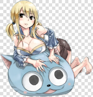  anime  happy  lucy  heartfilia  fairy  tail  oppai   Lucy Heartfilia Ecchi Oppai  HD Png Download