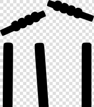 Stumps Equipment Bails Cricket   Cricket Stumps Black And White  HD Png Download