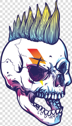 Skull Mohawk  HD Png Download