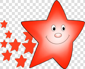 Comet Clipart Orange Star With Smaller Stars   Clipart Red Star Cartoon  HD Png Download