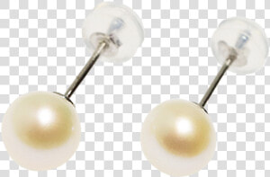 New 9k Gold Simple Earring Designs White Pearl Stud   Pearl  HD Png Download