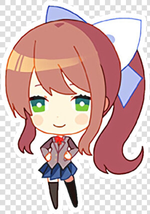  sticker  monika  justmonika  ddlc  freetoedit   Chibi Monika  HD Png Download