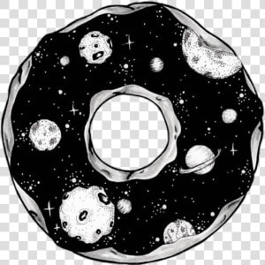  donuts  galaxy  planet  blackandwhite  tumblr   Donut Planet Black And White  HD Png Download