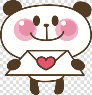 Panda Love Letter   Clip Art Love Panda  HD Png Download