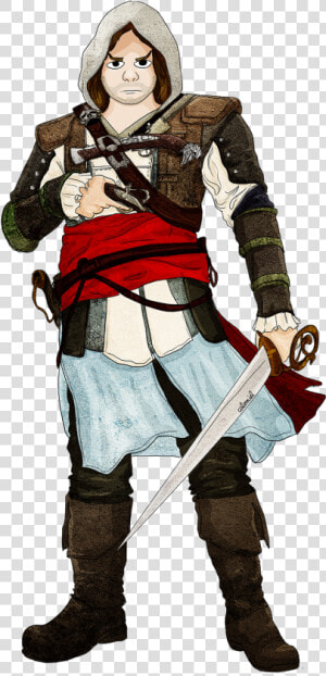 Dessin Assassin S Creed Chibi Edward Kenway   Png Download   Cosplay  Transparent Png