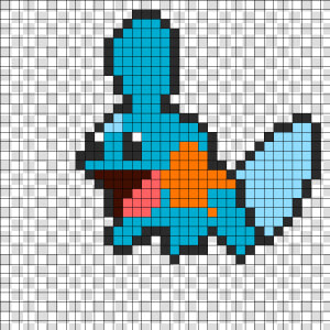 Mudkip Perler Bead Pattern   Bead Sprite   Pixel Art Pokémon Go  HD Png Download