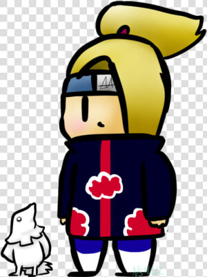 Smol Deidara With Birb   Cartoon  HD Png Download