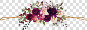 Burgundy Watercolor Flowers Free  HD Png Download