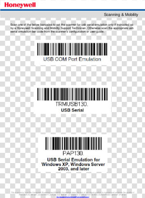 Usb Com Port Emulation Honeywell  HD Png Download