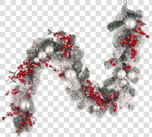 Outdoor Christmas Garland Png Background Image   Fireplace Mantels Christmas Decor Red And Silver  Transparent Png