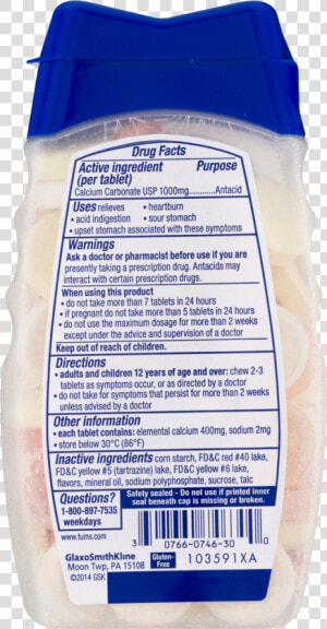 Tums Ingredients  HD Png Download