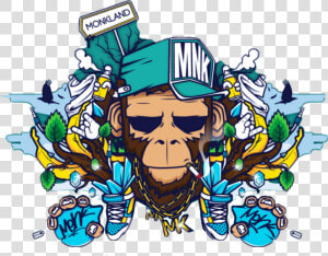  feetoedit  graffiti  monkey b    Monkey Kush  HD Png Download