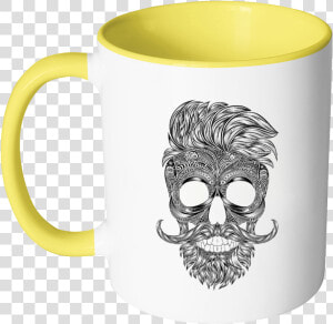 Silhouette Skull Accent Mug   Mug  HD Png Download