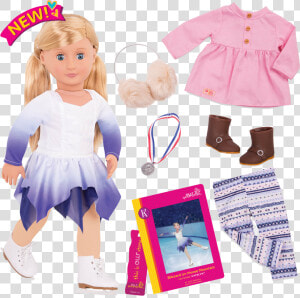 Katelyn Deluxe 18 inch Figure Skater Doll With Book   Our Generation Katelyn Doll  HD Png Download