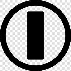 On Power Circular Symbol With A Bar Inside Comments   Fb Image Black And White  HD Png Download