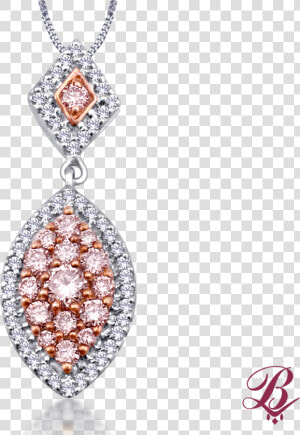 White  amp  Naturally Pink Diamond Marquise Pendant   艺术 英文 字母  HD Png Download