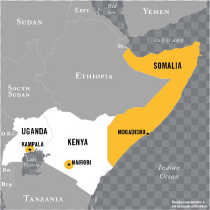 Map Of Al shabaab Operational Area   Al Shabaab Kenya Map  HD Png Download