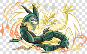 Ultra Necrozma And Mega Rayquaza  HD Png Download