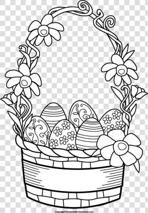 Free Easter Basket Clipart   Drawings Of Easter Baskets  HD Png Download